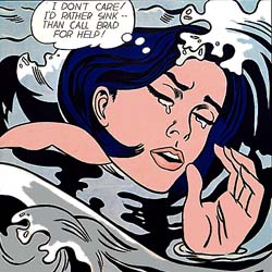 Tableau Drowning Girl par Roy Lichtenstein